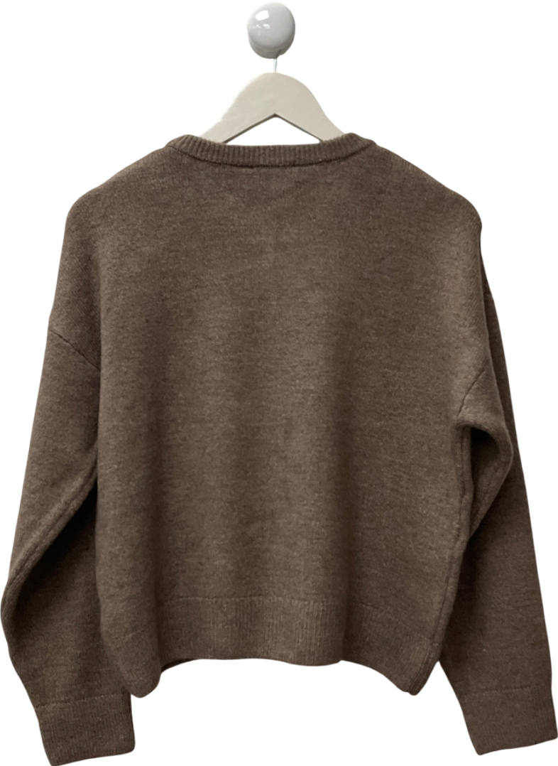 New Look Brown Mink Crew Neck Cardigan UK M