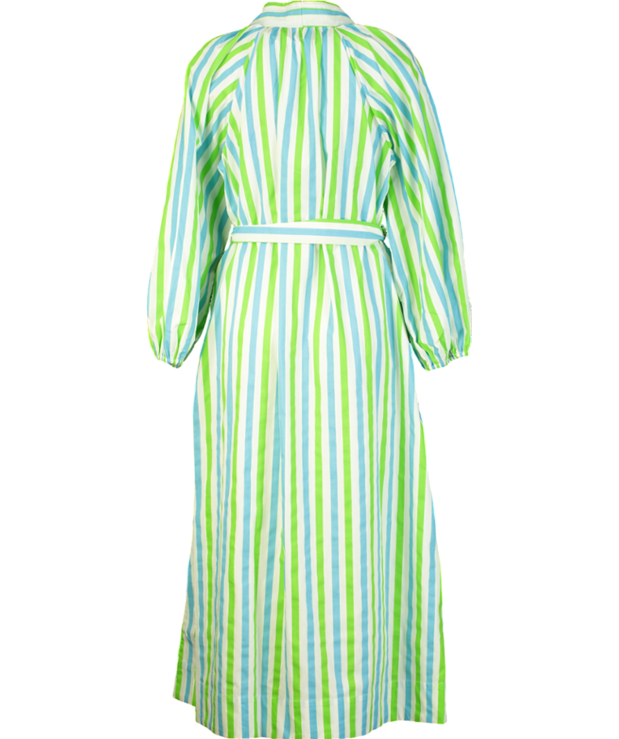 Rhode Resort Blue / Green Stripe Rio Maxi Dress UK M