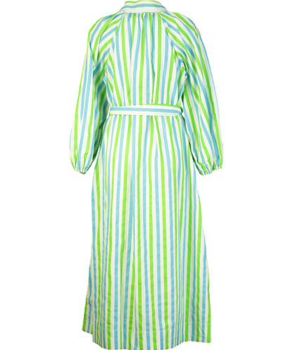 Rhode Resort Blue / Green Stripe Rio Maxi Dress UK M