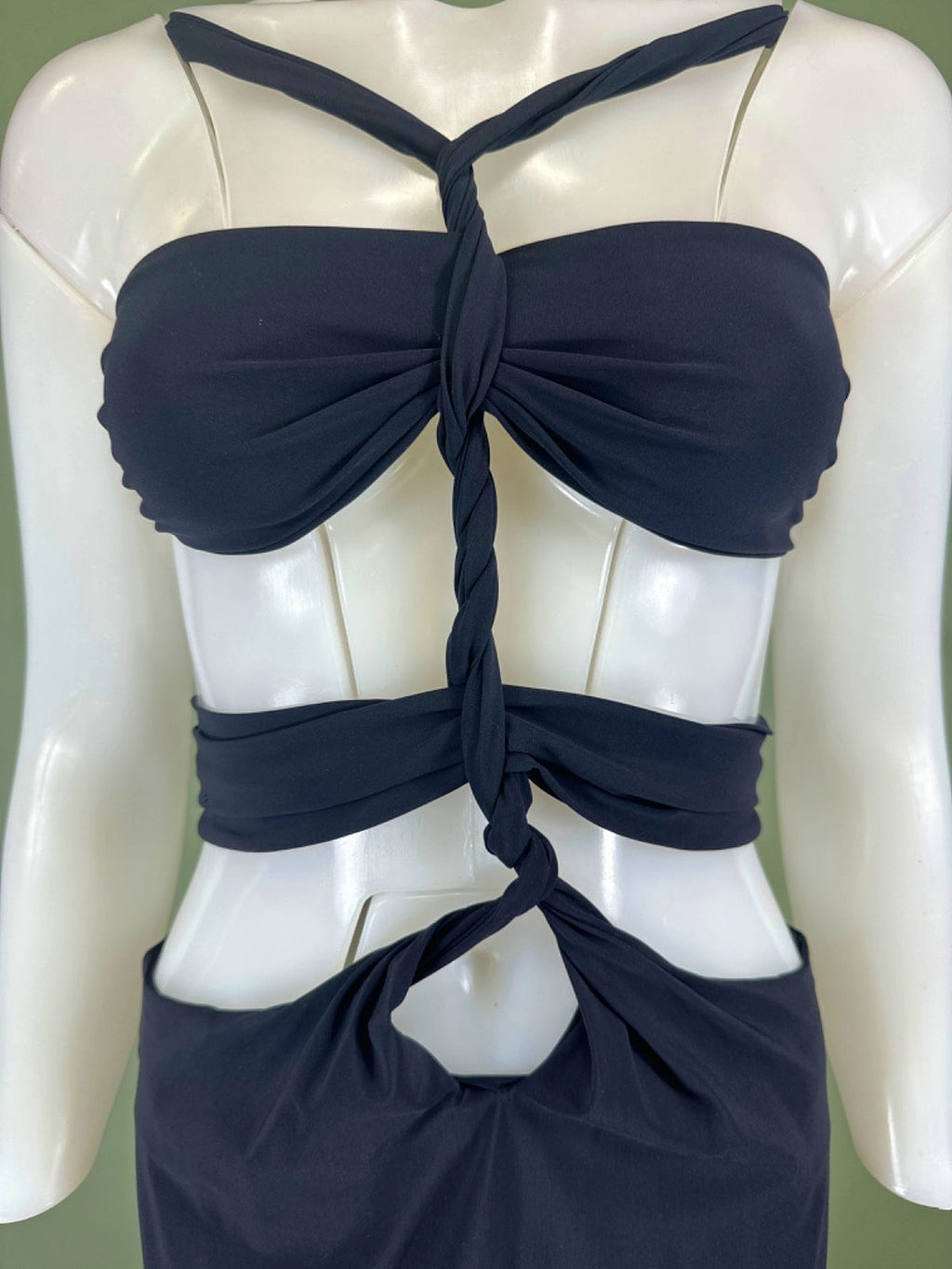 Christopher Esber Black Twisted Cutout Maxi Dress UK 6