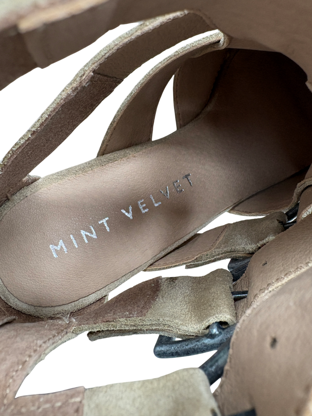 Mint Velvet Beige Elora Cut Out Ankle Boot UK 3 EU 36 👠