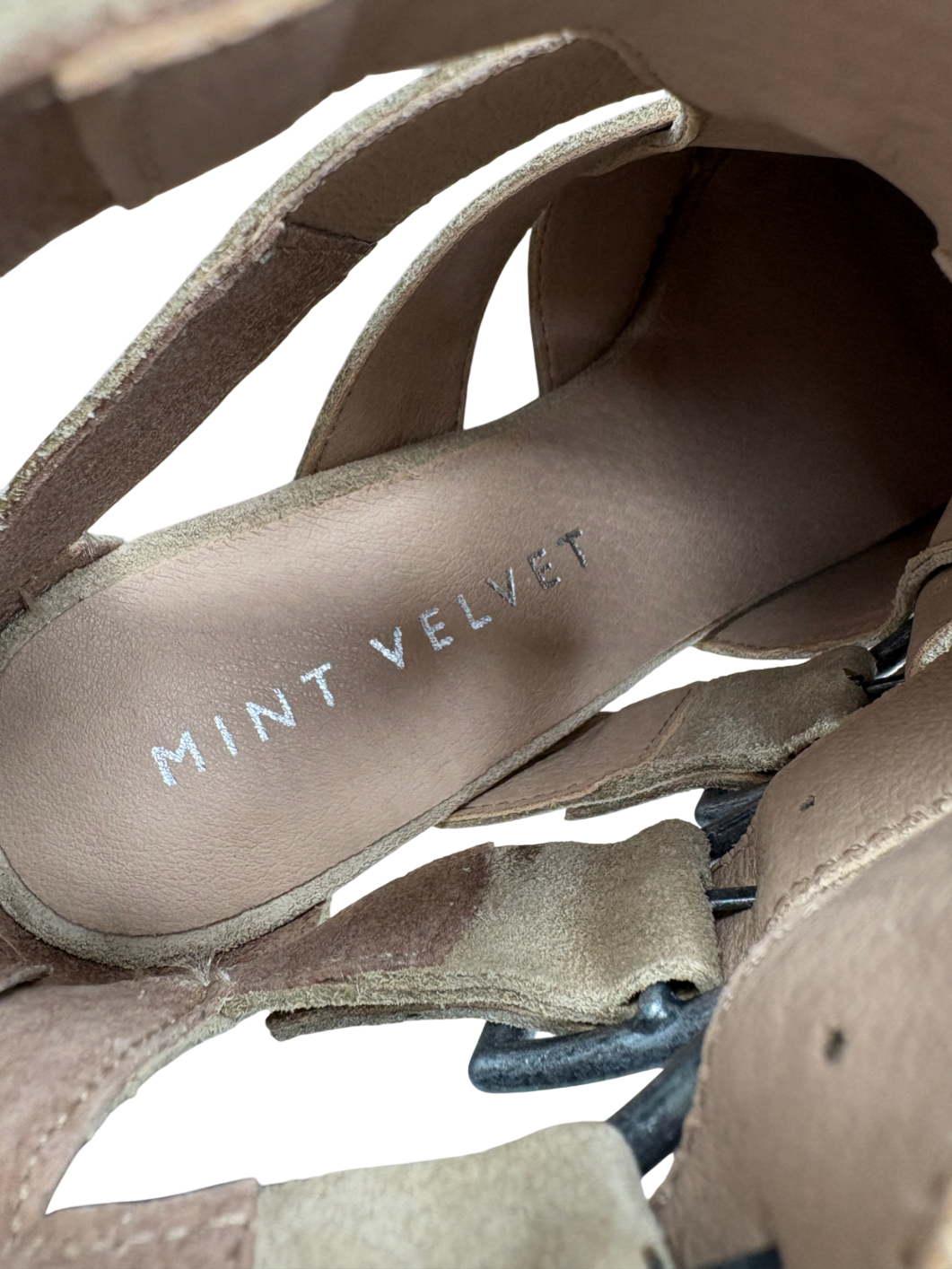 Mint Velvet Beige Elora Cut Out Ankle Boot UK 3 EU 36 👠