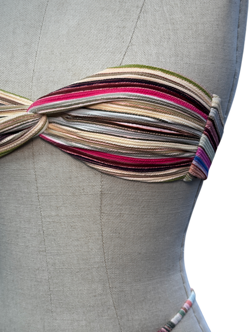 Bamba Swim Multicoloured Multicoured Stripe Ursula/bahama 2-piece Thong Bikini Set UK S