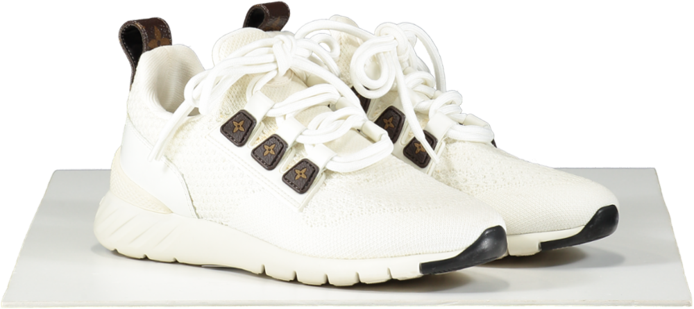 Louis Vuitton White / Monogram Aftergame Lace Up Trainers UK 3 EU 36