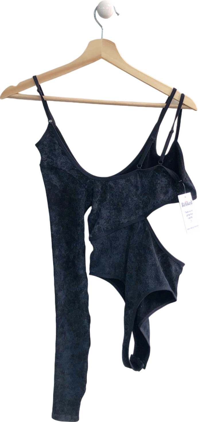 Out From Under Black Asymmetrical Cutout Bodysuit Size S