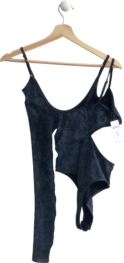 Out From Under Black Asymmetrical Cutout Bodysuit Size S