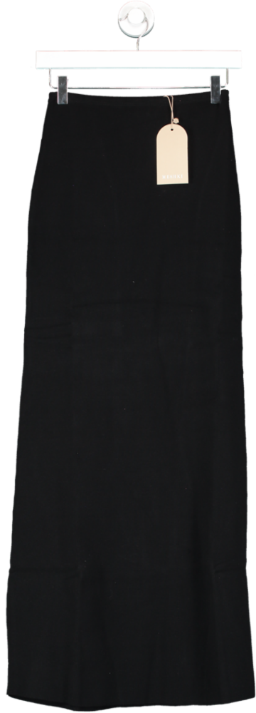 Meshki Black Avani Mid Rise Knit Maxi Skirt UK M