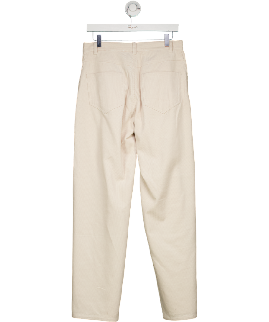 ALFIE Beige Straight Wide Corduroy Trousers UK L