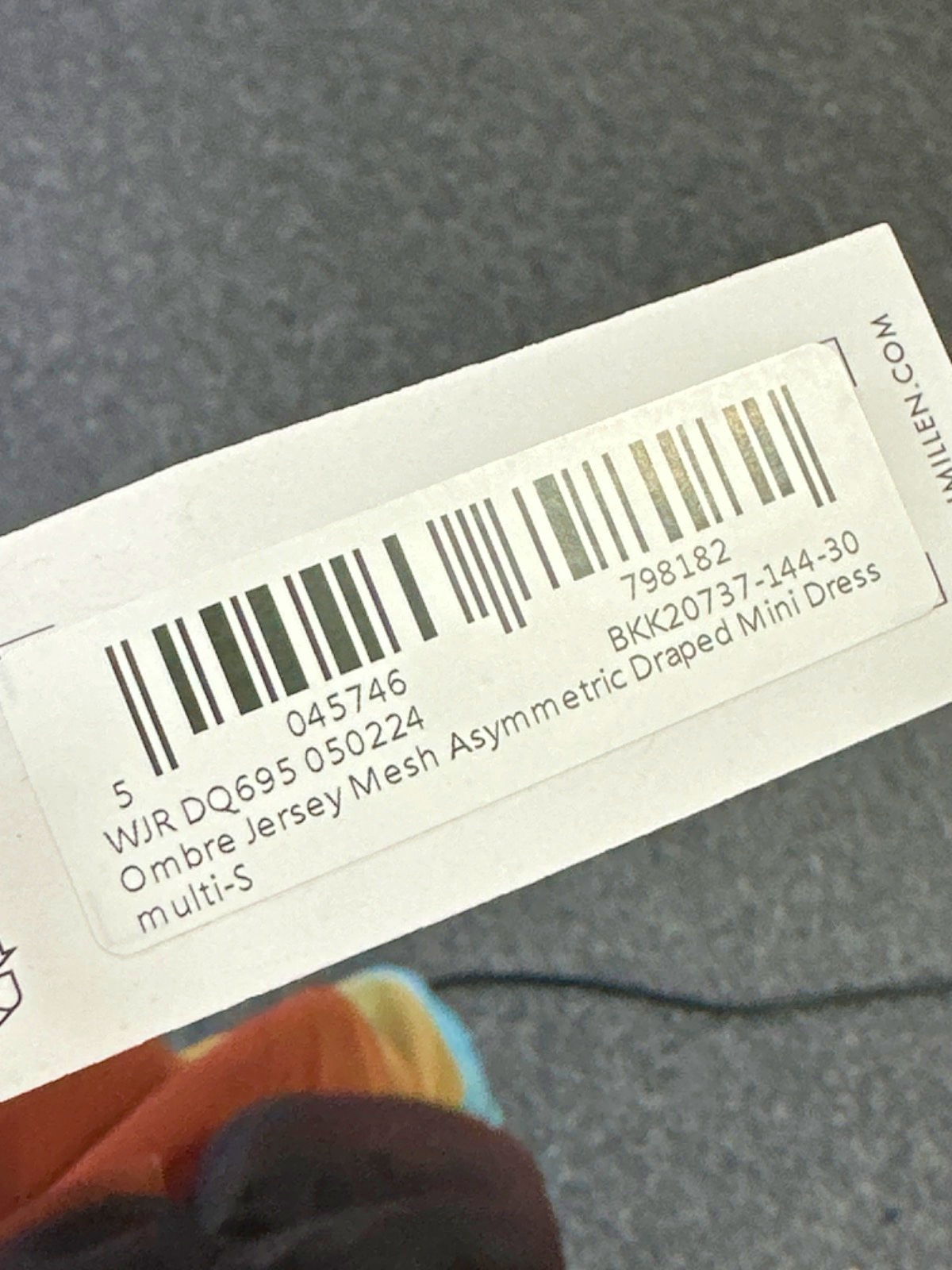 Karen Millen Ombre Jersey Mesh Asymmetric Draped Mini Dress S