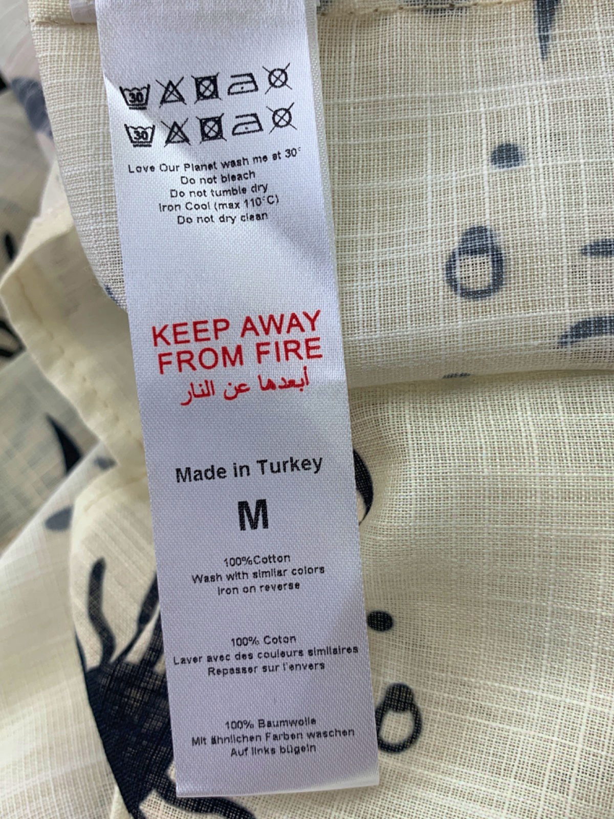 Nasty Gal Cream Patterned Long Sleeve Shirt UK M