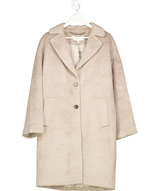 Hobbs Beige Bhavina Wool Blend Coat UK 14