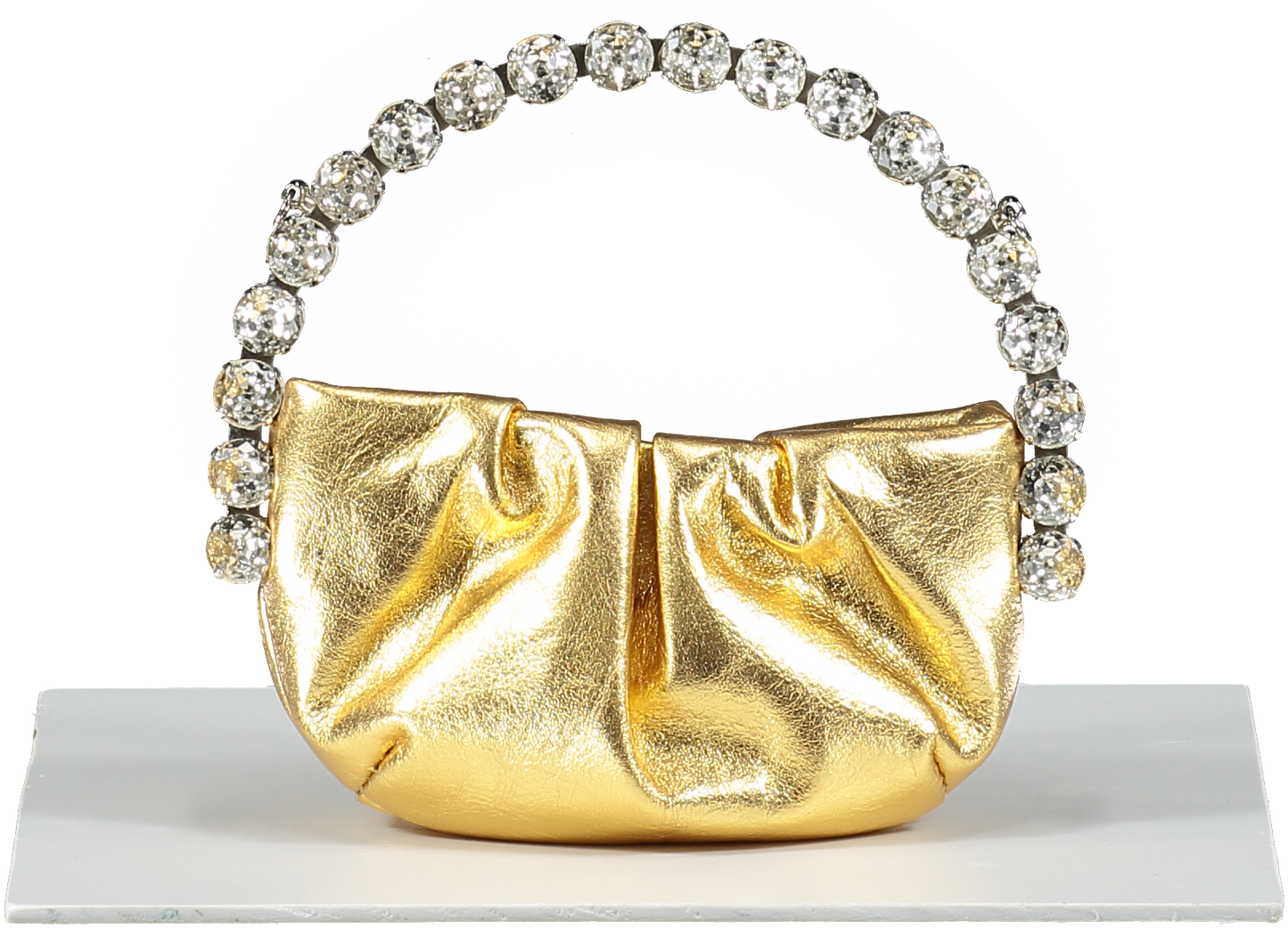 L'alingi Metallic Gold Stone-encrusted Eternity Micro Clutch With Chain Strap