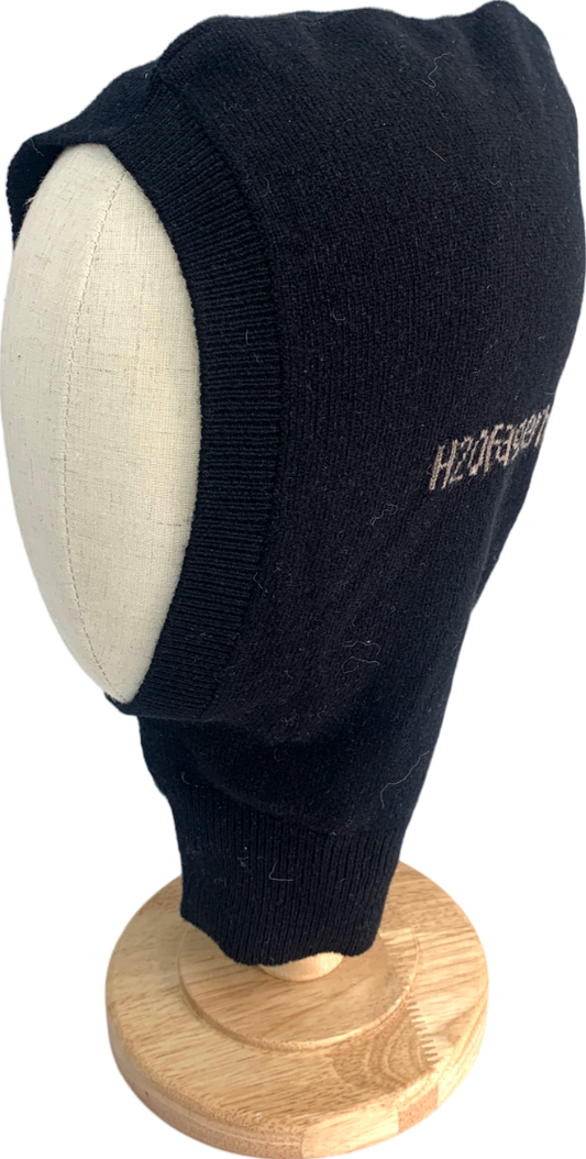 H2OFagerholt Black Jacquard Knitted Logo Ribbed Hem Balaclava One Size