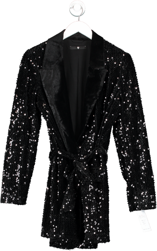 Very Black X Carol Byrne Sequin Belted Blazer UK 10