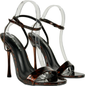 Public Desire Brown Soho Tortoise Print Barely There Strappy Stiletto Heels UK 6 EU 39 👠