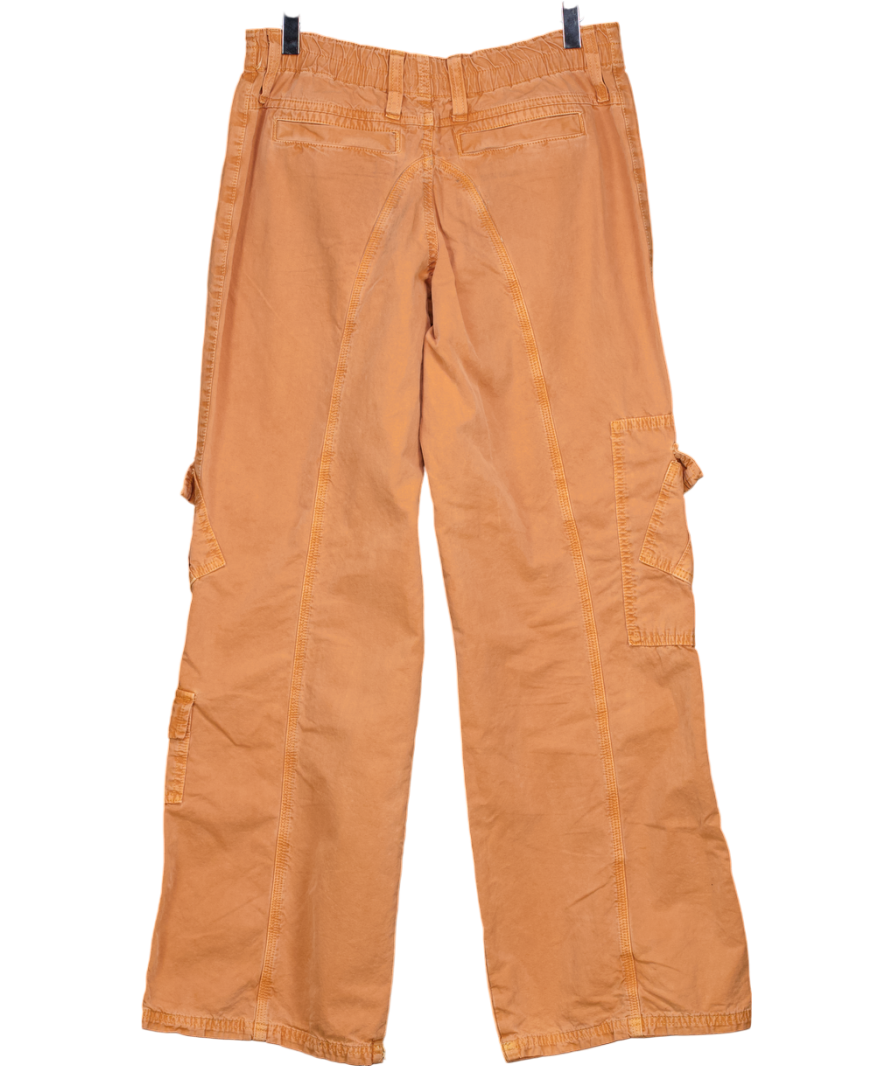 Urban Outfitters Orange Washed Cotton Cargo Trousers UK S