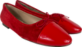 TALBOTS Red Ansly Suede Patent Leather Ballet Flats UK 7.5 EU 40.5