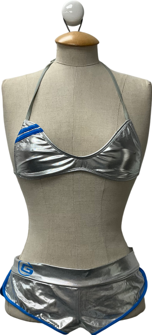 I.AM.GIA Metallic Silver 2-piece Bikini  - Top UK S & Holly Shorts UK XS