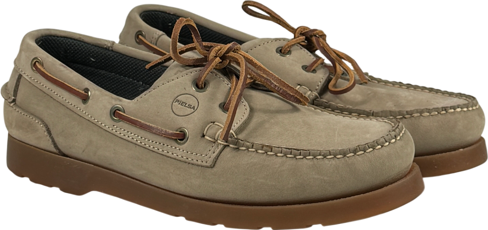 PIELSA Beige Leather Boat Deck Shoes UK 9 EU 43 👞
