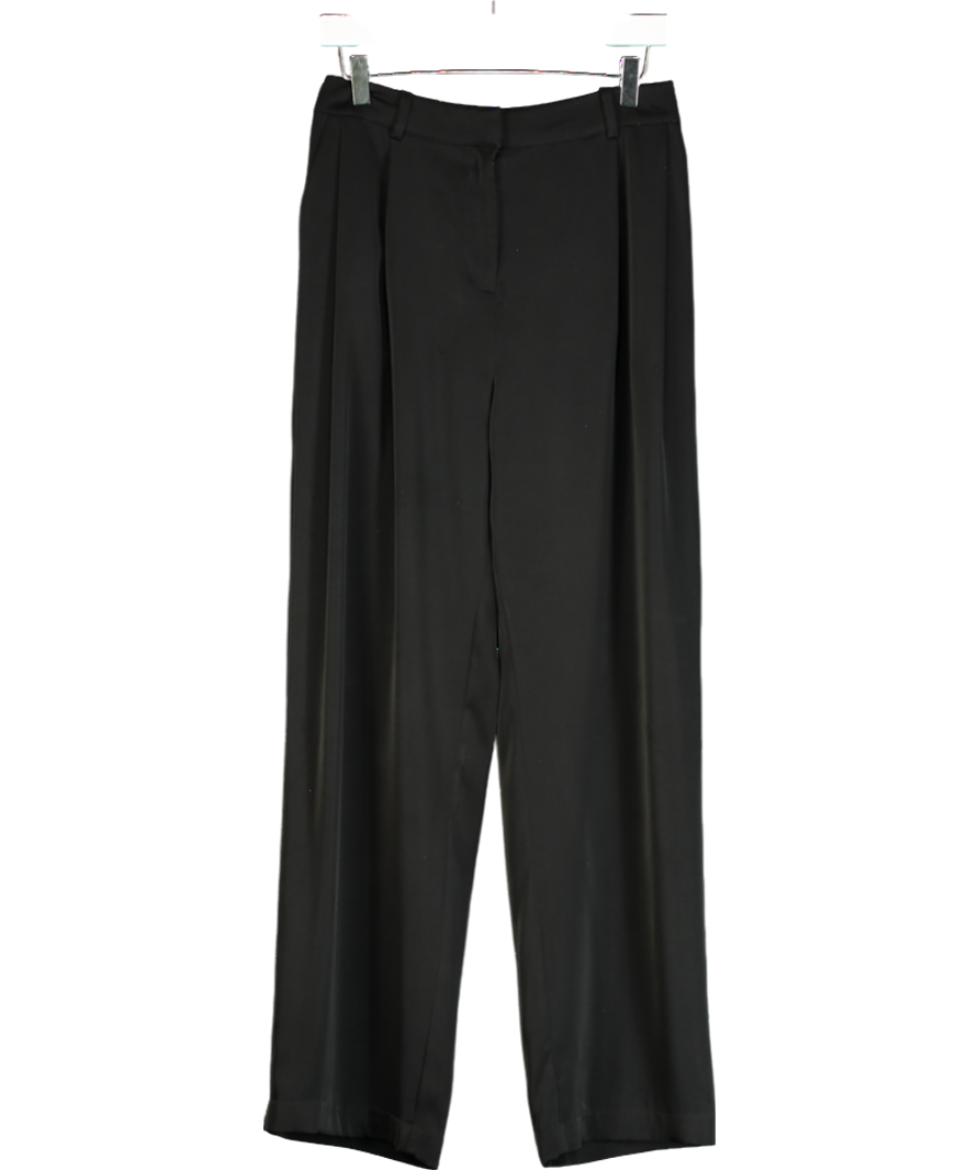 Hush Brown Cecilly Satin Wide Leg Trousers UK 10