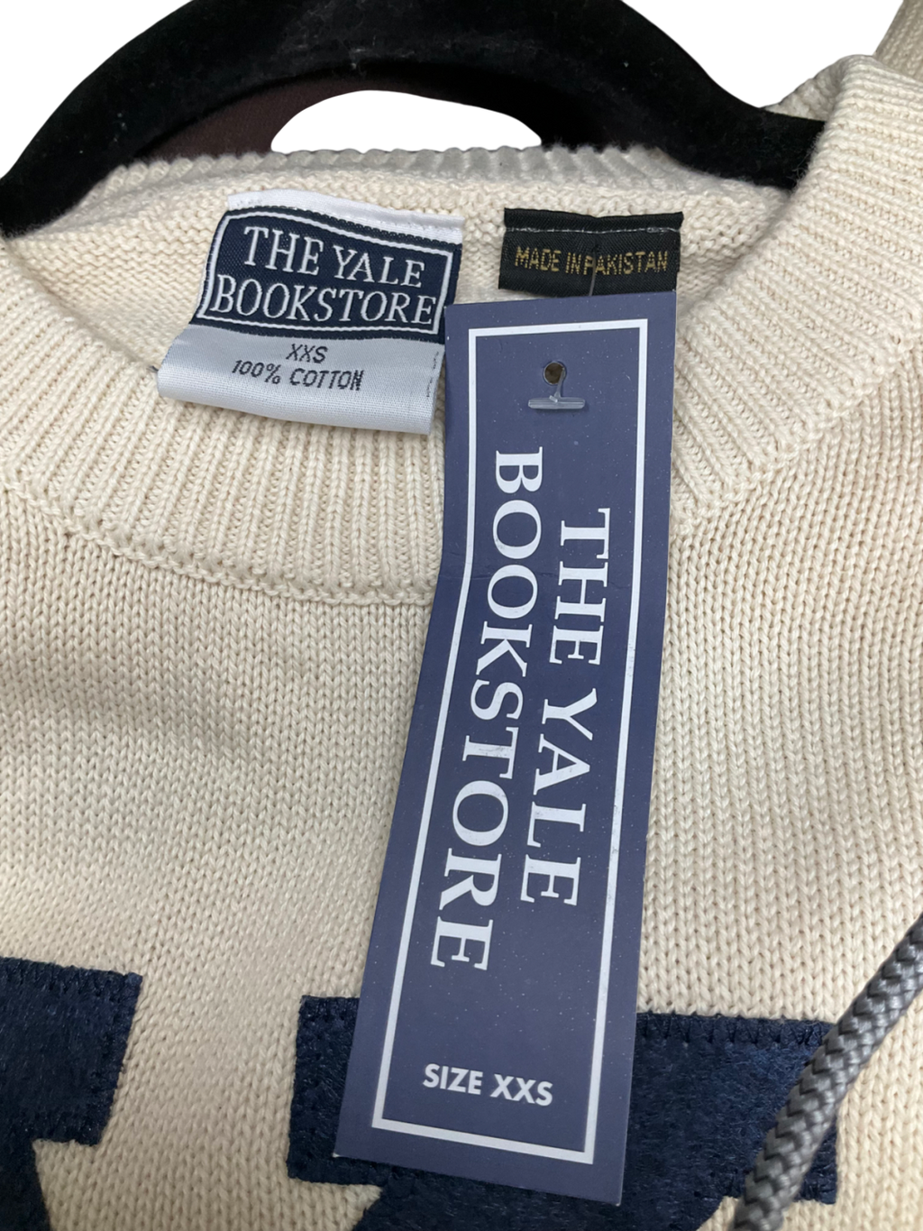 The Yale Bookstore Cream Cotton Crew Neck Sweater UK XXS
