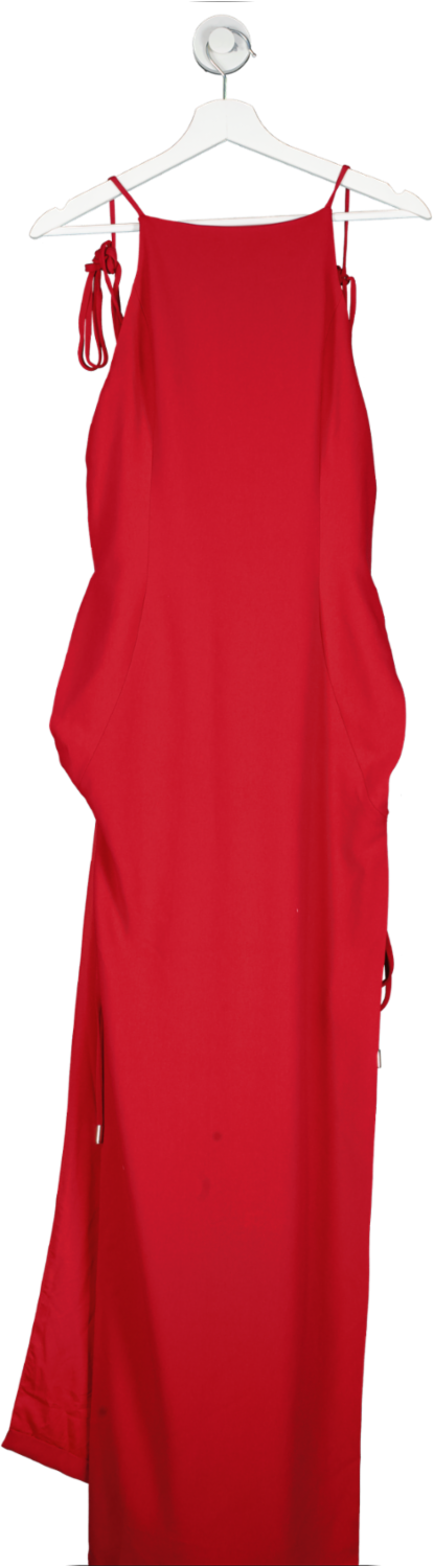 Mônot Crepe Cut-out Red Maxi Dress UK 8
