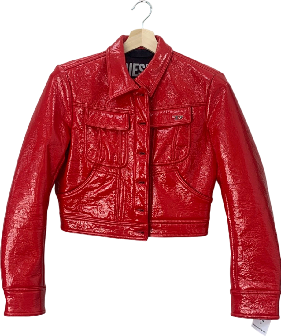 Diesel Red G-Magnolia Coated Jacket UK M