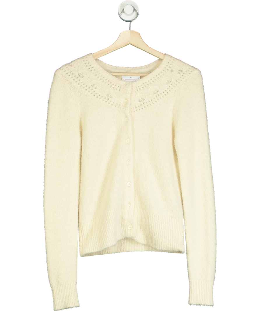 The Reeds X J.Crew Cream Fuzzy Cardigan Sweater UK S