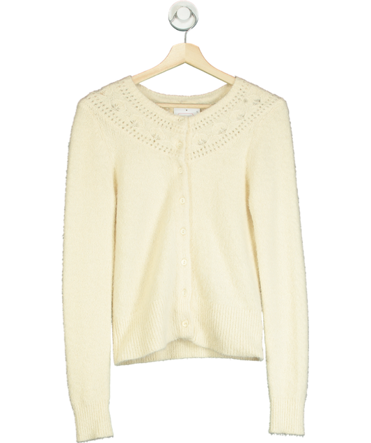 The Reeds X J.Crew Cream Fuzzy Cardigan Sweater UK S