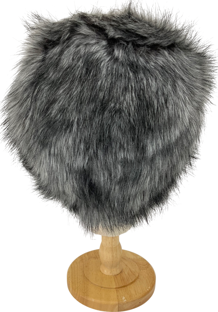 Grey Faux Fur Hat One Size