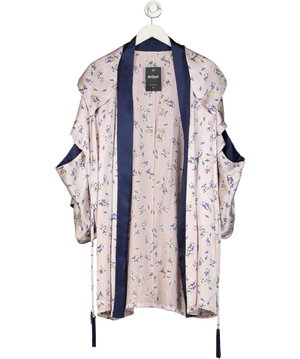 Myla Purple Heritage Lilac Floral Silk Short Robe UK S