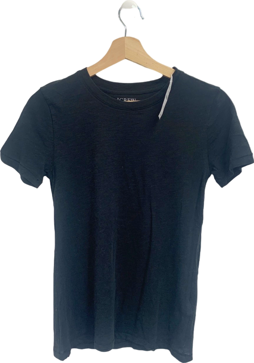 J.Crew Black Short Sleeve Crewneck T-shirt UK XXS