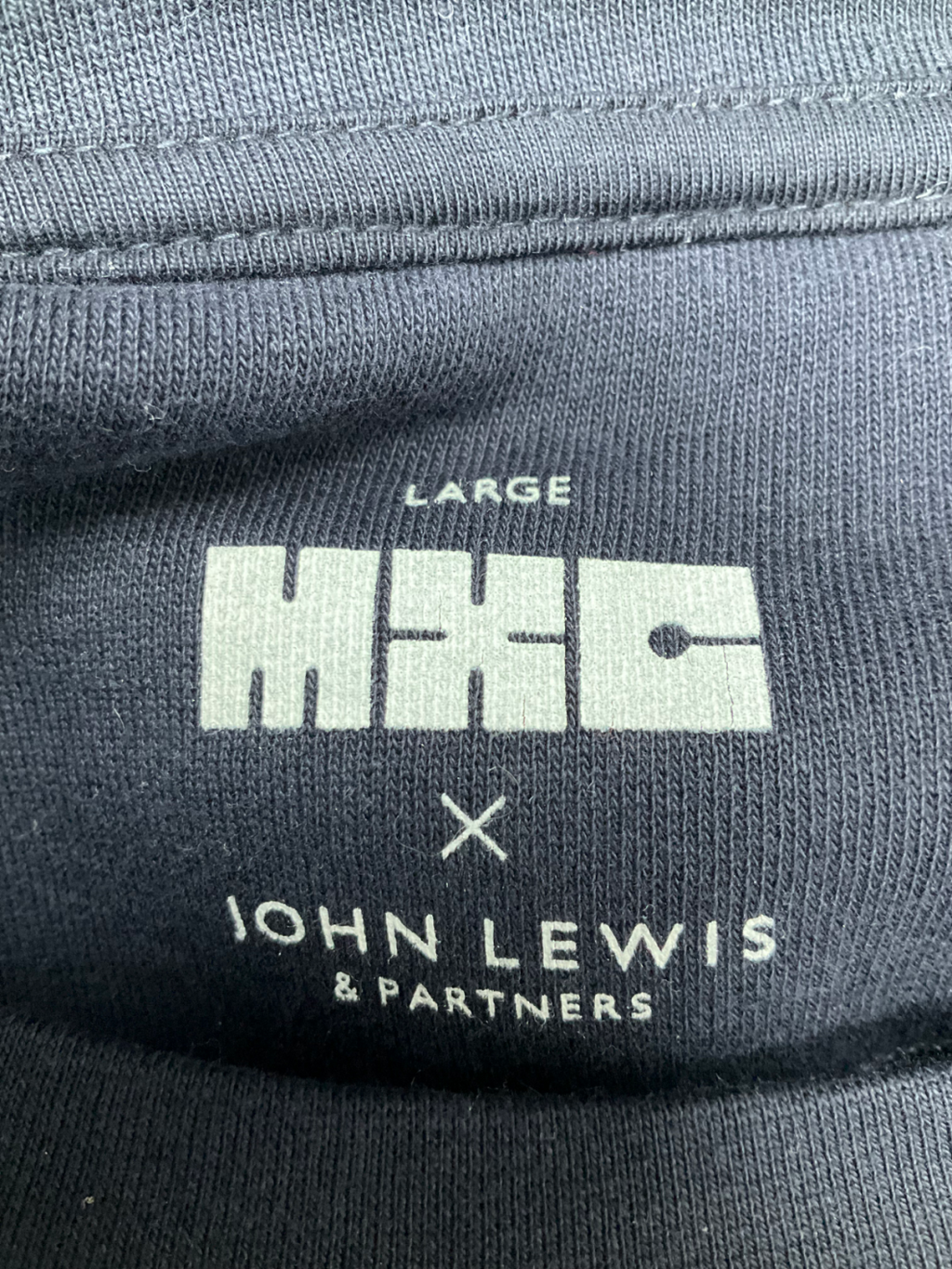 Made By Care x John Lewis Rooms Blue Unisex Cotton Sweatshirt UK L