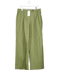 MANGO Khaki Green Wide Leg Pleated Trousers UK 12