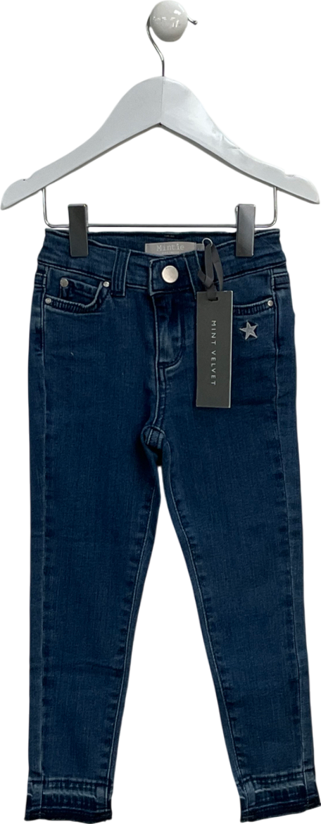 Mintie by Mint Velvet Blue Star Embroidered Skinny Jeans 3 Years