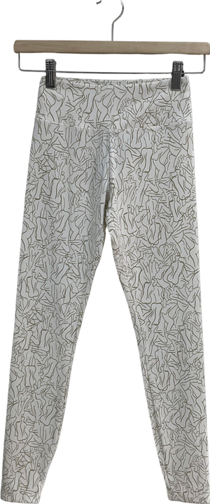 Sefi White Silhouette 7/8 Leggings In Sugar Print UK XS