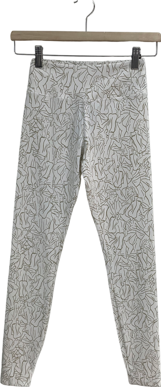 Sefi White Silhouette 7/8 Leggings In Sugar Print UK XS