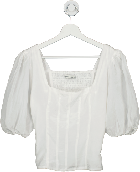 Abercrombie & Fitch White Smoked Back Side Zip Top UK XS