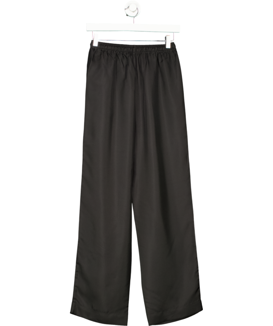 Asceno Black Fleur Du Jour Silk Trousers UK S