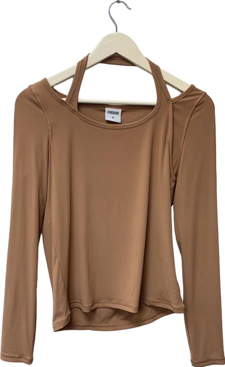 Gymshark Brown Long Sleeve Top UK XS