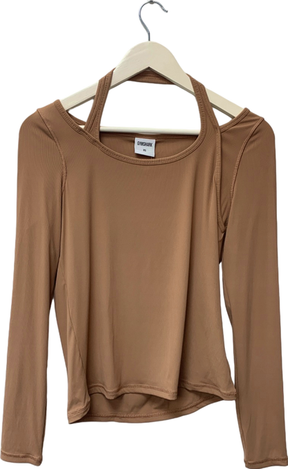 Gymshark Brown Long Sleeve Top UK XS