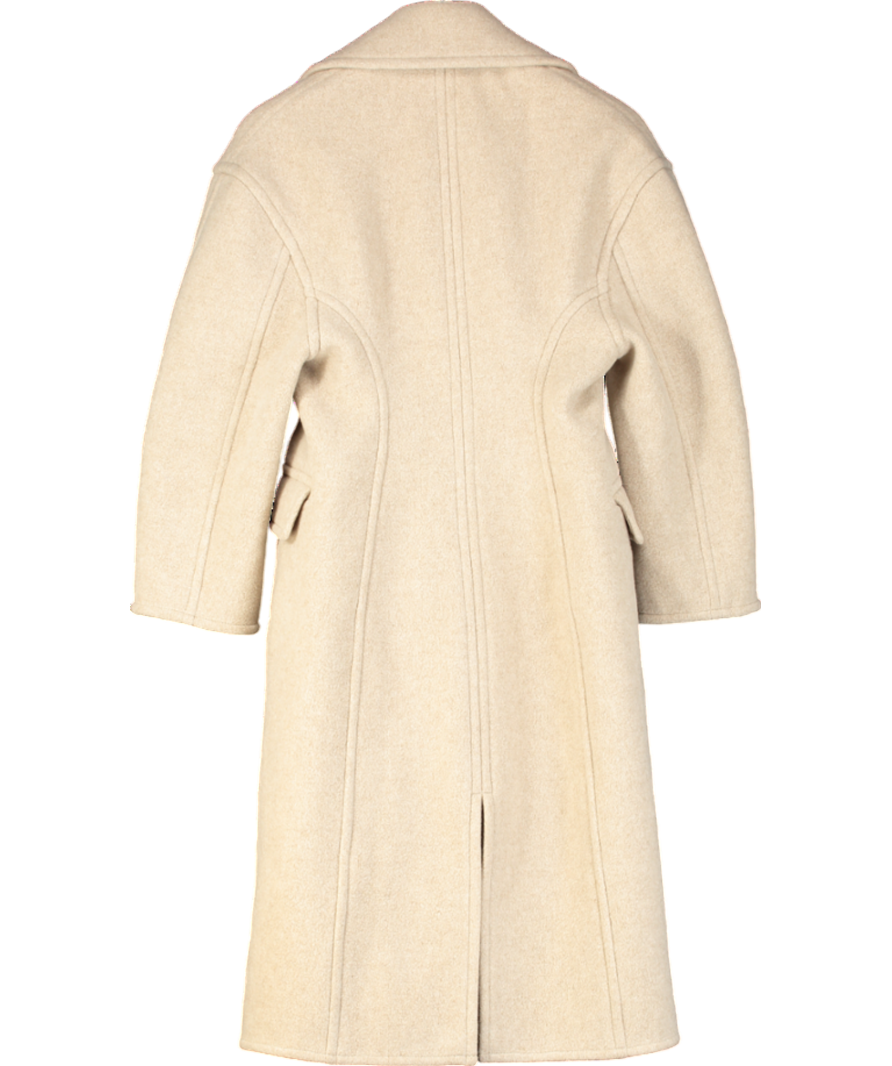 Acne Studios Beige Single Breasted Wool Blend Coat UK XXS