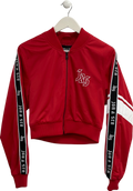 JGR & STN Red Embroidered Logo Zip Through Jacket UK 8