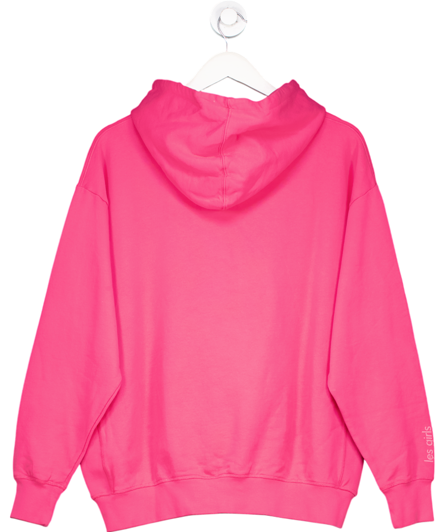 LES GIRLS LES BOYS Pink Take Control Now Loopback Hoodie UK XS