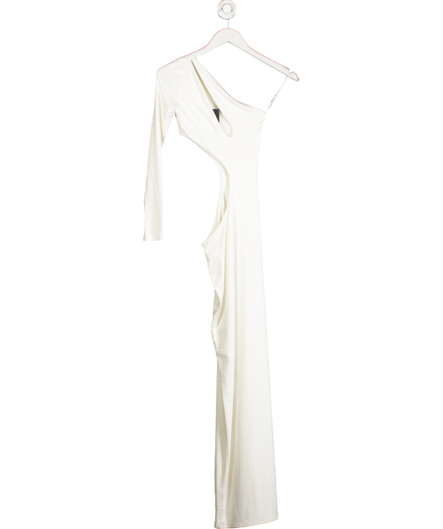 Meshki Cream One Shoulder Maxi Dress UK XS