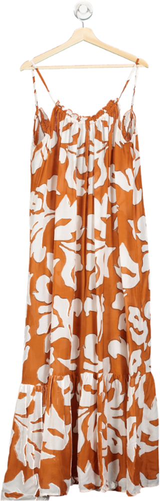 Anthropologie Orange The Malika Cover-up Maxi Dress UK Size 12