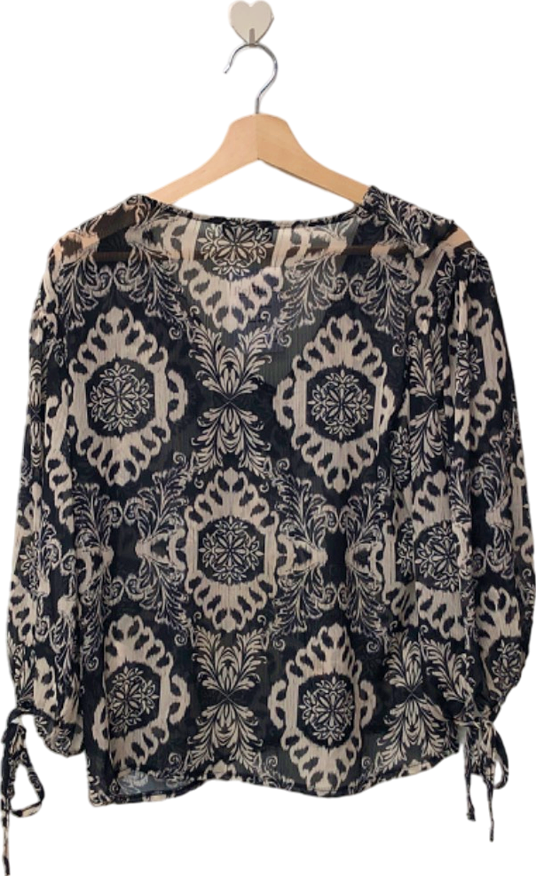 Friends Like These Millie Mackintosh Black/Beige Floral Blouse UK 10