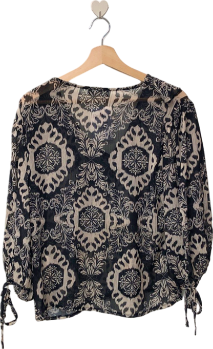 Friends Like These Millie Mackintosh Black/Beige Floral Blouse UK 10