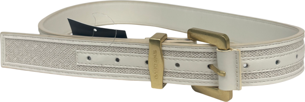 River Island White Buckle Belt UK S