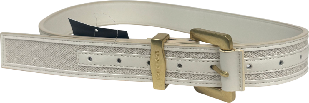 River Island White Buckle Belt UK S
